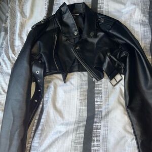 Fashion Nova Black Leather Biker Jacket